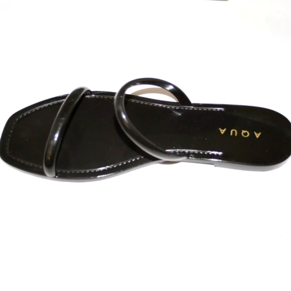 Aqua Shoes - Aqua Womens Flat Jelly Sandal Shoes Black Sz 5 Slip On Two Strap
